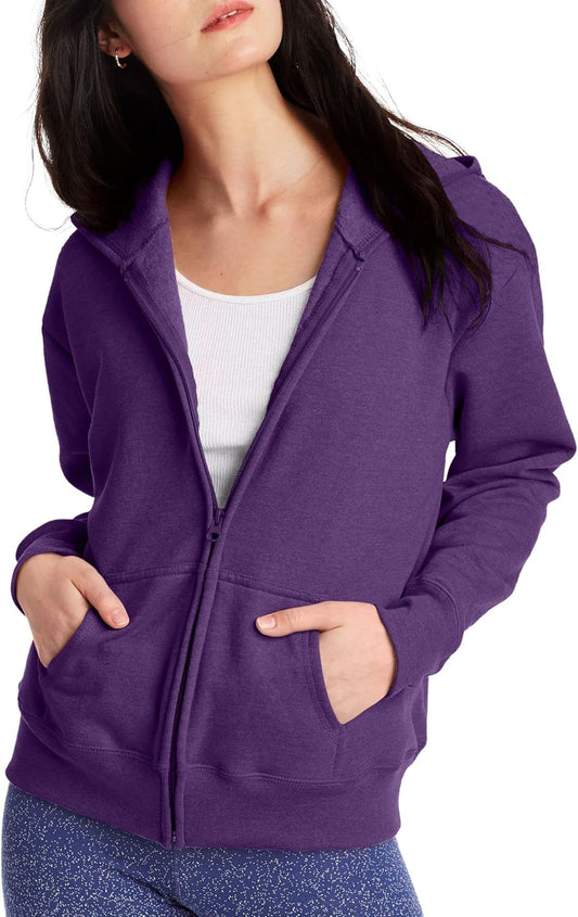 Women'S Hoodie, Ecosmart Fleece Full-Zip Hoodie, Zip-Up Hooded Sweatshirt