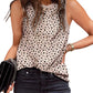 Womens Leopard Print Tank Tops Crewneck Sleeveless Summer Casual T-Shirts Blouses