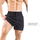 Men'S 5" Running Shorts 2 Pack Quick Dry Athletic Workout Gym Shorts with Zipper Pockets