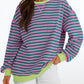 Oversized Sweatshirt for Women 2024 Fall Crewneck Striped Long Sleeve Shirts Hoodies Preppy Top Y2K Outfits