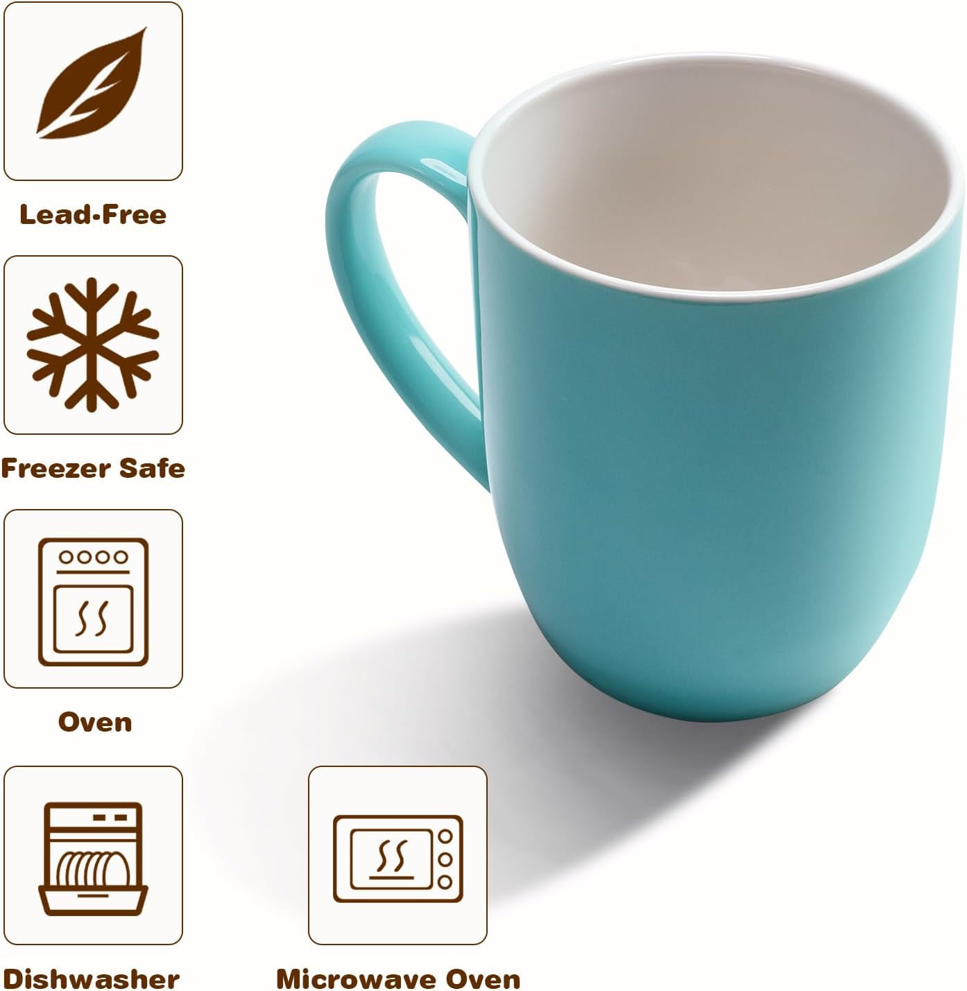 16 Oz Large Coffee Mug with Handle Tea Cup Novelty Coffee Cup for Men Women Office Work, Blue