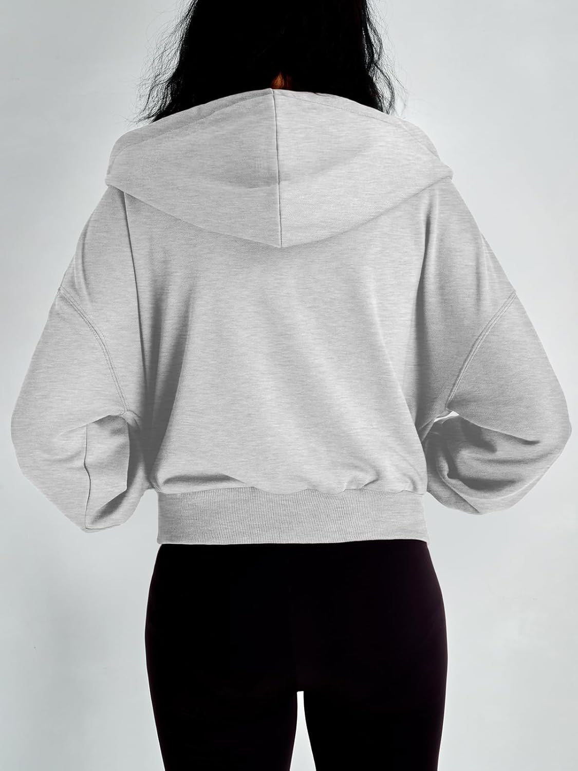 Hoodies for Women Full Zip up Cropped Sweatshirts Jackets Casual Comfy Gym Tops Fall Outfits Winter Clothes 2024