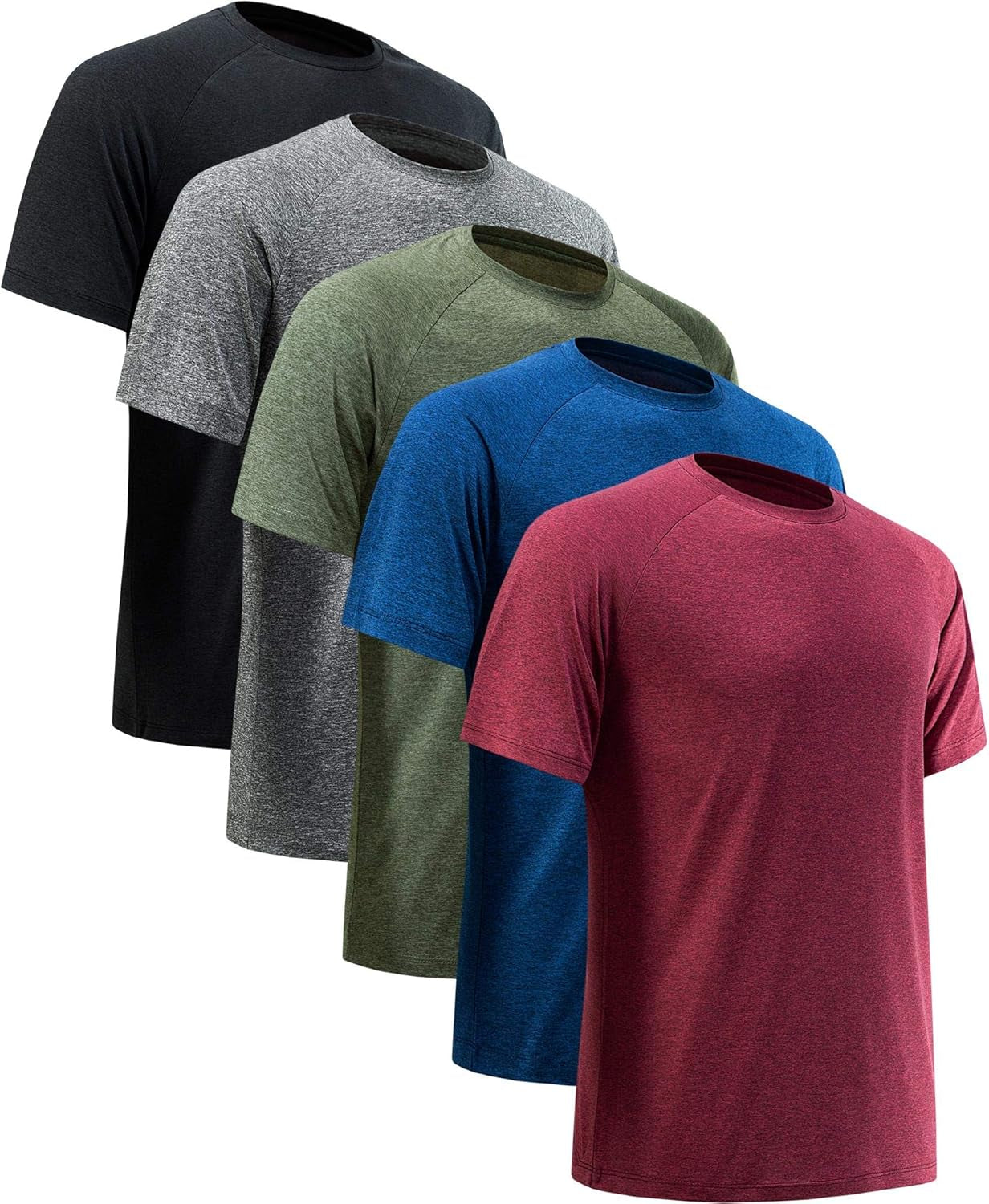 Workout Shirts for Men Short Sleeve Quick Dry Athletic Gym Active T Shirt Moisture Wicking