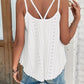 Women'S Tank Tops Eyelet Embroidery Sleeveless Spaghetti Strap Tops Scoop Neck Sexy Loose Fit Casual Summer